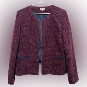 LOFT Maroon Tweed Blazer 16